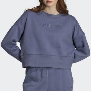 adidas Coeeze Cropped Fleece Sweatshirt in Indigo